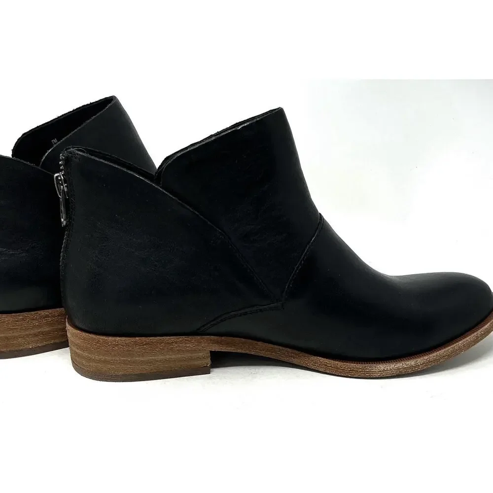 Kork Ease Ryder Black Leather Ankle Bootie Zip Boots Size 7 NEW - Picture 6 of 11